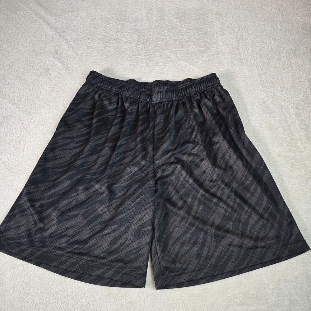 City Streets Mens Athletic Shorts XXL Gray Tiger Stripe Basketball Athleisure